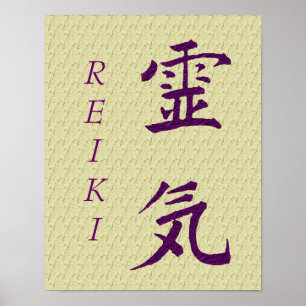 Reiki Symbol In Purple Poster