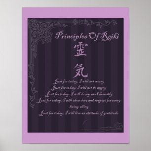 Reiki Symbol Principles Poster Just For Today