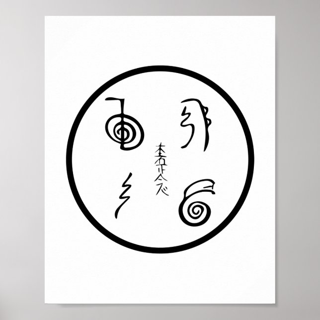 Reiki Symbols | Esotericism Reiki Master Gifts Poster (Front)