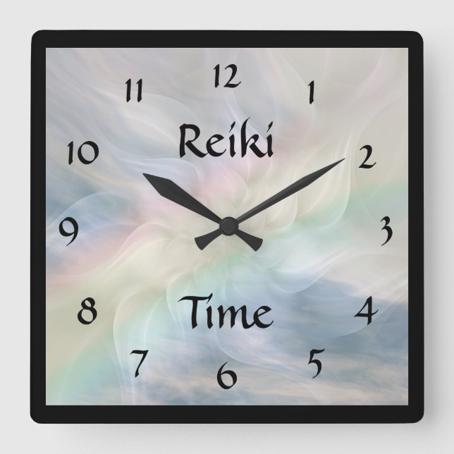 Reiki Time Square Wall Clock (Front)