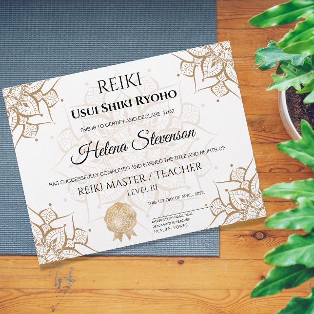 Reiki Yoga Certificate of Completion (Creator Uploaded)