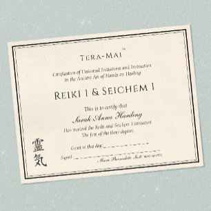 Reiki Yoga Certificate of Completion