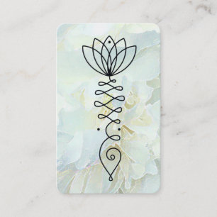 *~* Reiki Yoga Floral Heart Lotus Peony Flower Business Card