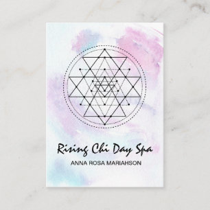 *~* Reiki Yoga Massage Pastel Sacred Geometry Business Card