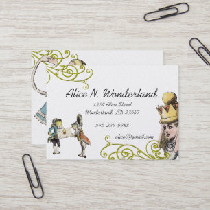 Reilaboration of Vintage Illustration Girl Frog Business Card