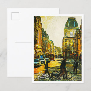 Reims France Beautiful Oil Paint City Postcard
