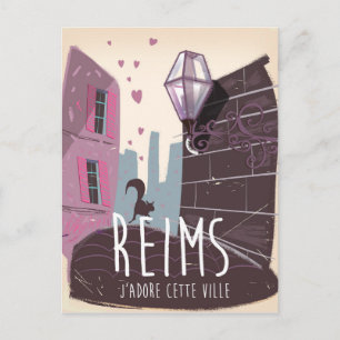 Reims France city travel poster Postcard