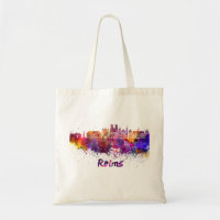 Reims skyline in watercolor