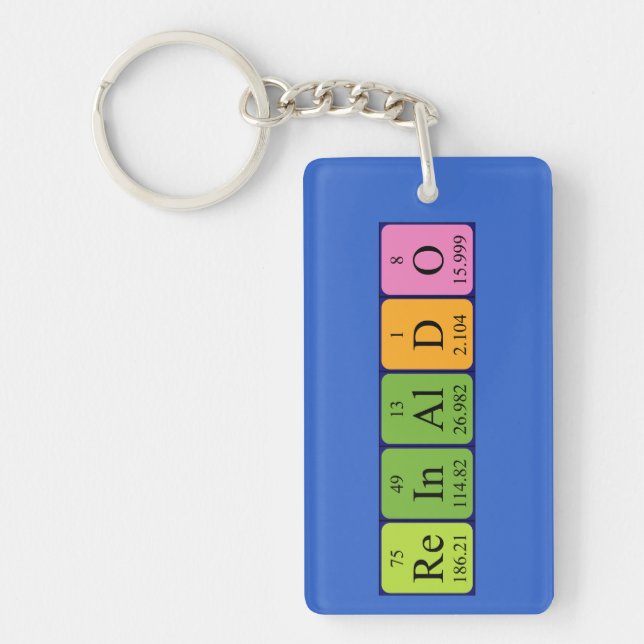 Reinaldo periodic table name keyring (Front)