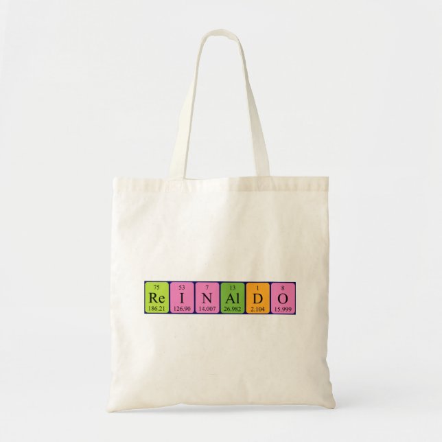 Reinaldo periodic table name tote bag (Front)