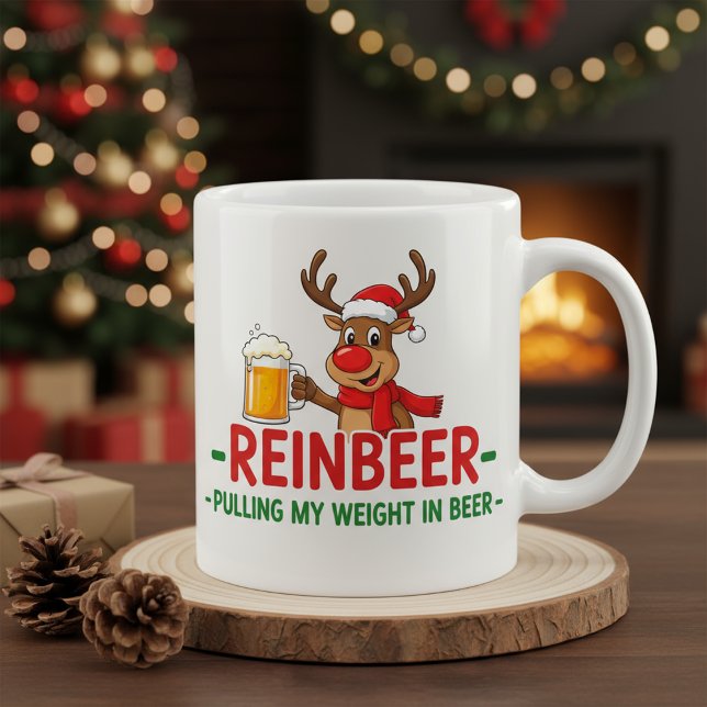 Reinbeer Funny Christmas Reindeer Beer Mug  (Creator Uploaded)