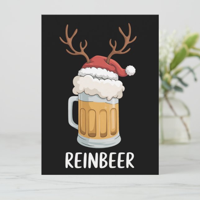 Reinbeer Funny Couples Christmas Matching Holiday  Card (Standing Front)