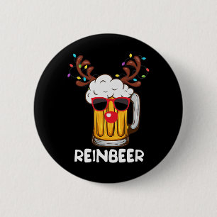 Reinbeer Funny Reindeer Beer Christmas Drinking Xm 6 Cm Round Badge