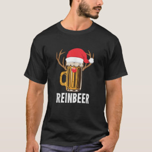 Reinbeer Santa Beer Lover Reindeer Pun Christmas D T-Shirt