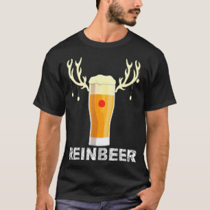 Reinbeer Santa Claus Reindeer Beer  Christmas Drin T-Shirt