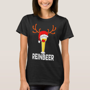 Reinbeer Santa Claus Reindeer Beer Funny Christmas T-Shirt