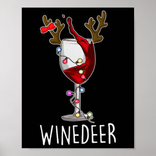 Reinbeer Winedeer Beer Wine Reindeer Christmas Xma Poster
