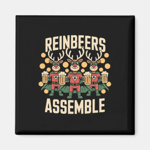 Reinbeers Emble Funny Drinking Reindeer Holiday Pu Magnet