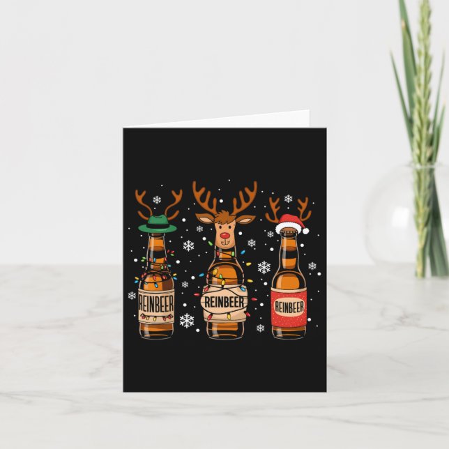 Reinbeers Funny Reindeer Beer Christmas Drinking X Card (Front)