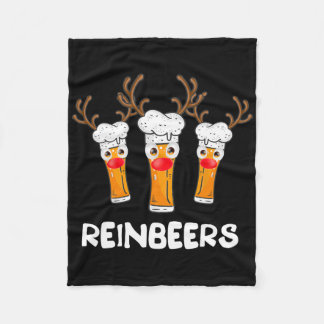 Reinbeers Funny Reindeer Beer Christmas Drinking X Fleece Blanket