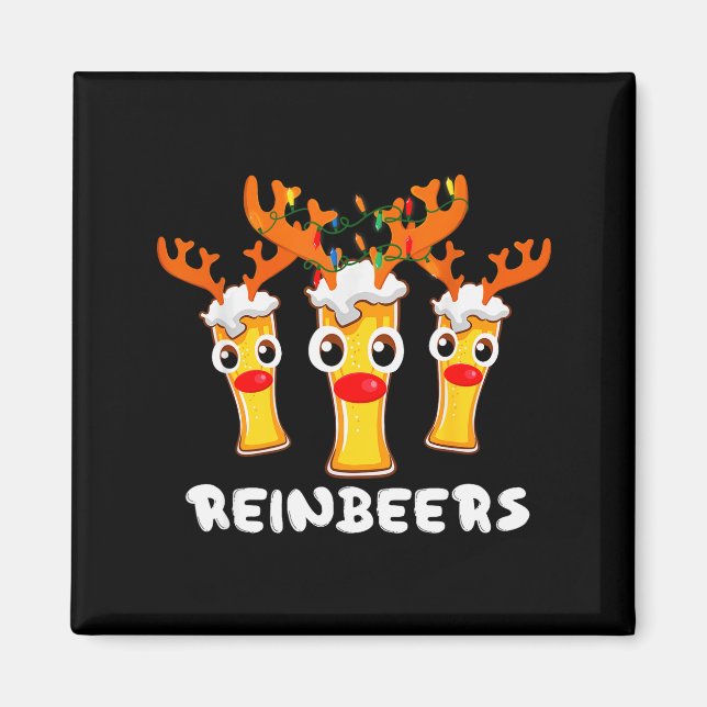 Reinbeers Funny Reindeer Beer Christmas Drinking X Magnet (Front)