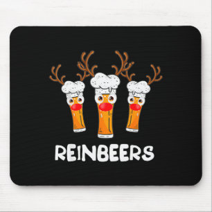 Reinbeers Funny Reindeer Beer Christmas Drinking X Mouse Pad