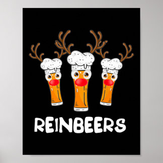 Reinbeers Funny Reindeer Beer Christmas Drinking X Poster