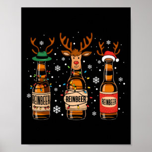 Reinbeers Funny Reindeer Beer Christmas Drinking X Poster