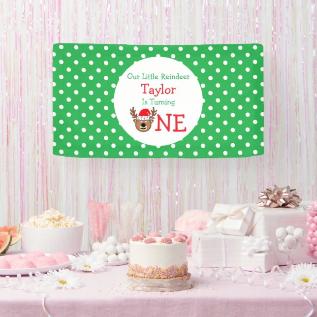 Reindeer 1st Birthday Banner (Party)