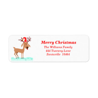 Reindeer Address Label Return Address Label