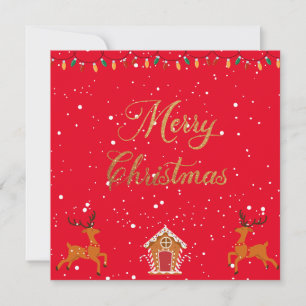 Reindeer and candy house- christmas holiday