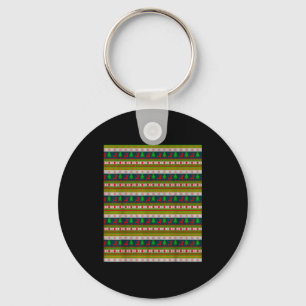 Reindeer And Christmas Tree Knit Pattern Key Ring