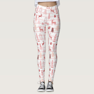 Reindeer and Christmas Tree Pattern Leggings