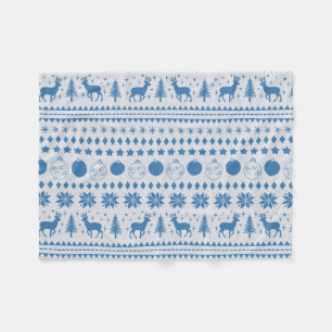 Reindeer and Festive Christmas Fleece Blanket