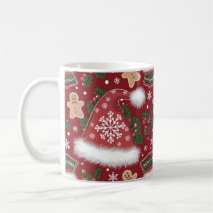 Reindeer and Holly Christmas Design Coffee Mug