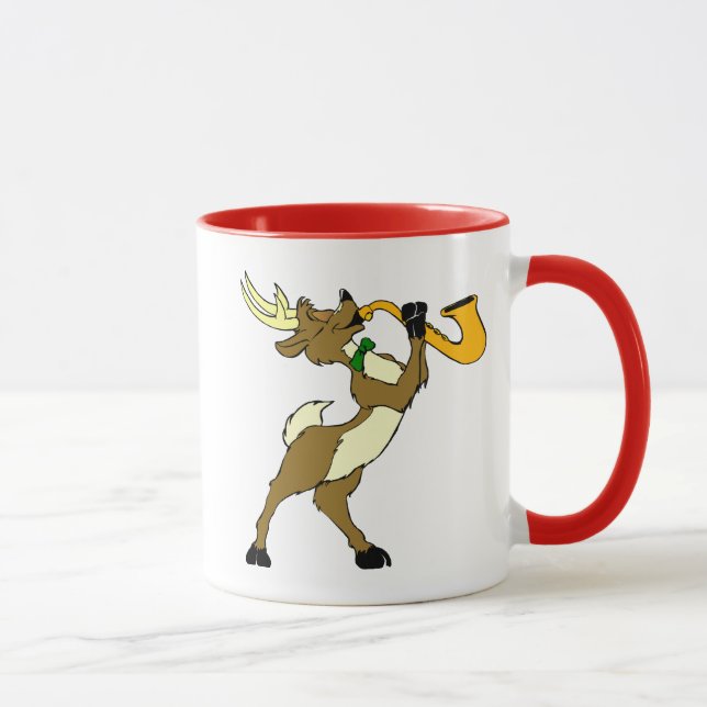 Reindeer And Saxophone Mug (Right)