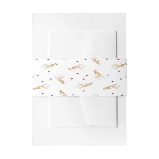 reindeer and stars invitation belly band (Front Example)