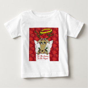 Reindeer Angel Tis The Season to Be Vegan Baby T-Shirt