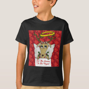 Reindeer Angel Tis The Season to Be Vegan T-Shirt