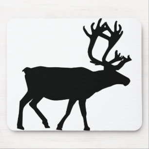 Reindeer Animal Pole North Silhouette Christmas Mouse Pad