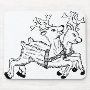 Reindeer Animals Deer Flying Christmas Celebration Mouse Pad