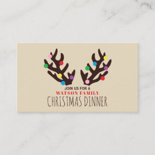 Reindeer antlers, Festive Invitation