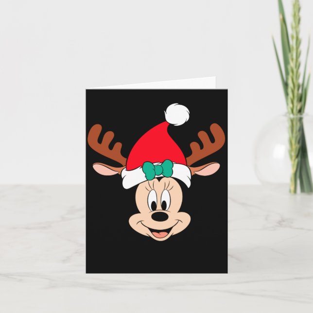Reindeer Antlers Santa Hat  Card (Front)
