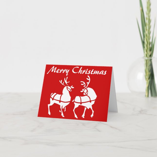 Reindeer Art Cards Custom Christmas Greetings Card (Front)