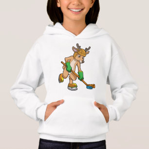 Reindeer at Ice hockey with Hockey stick