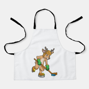 Reindeer at Ice hockey with Hockey stick Apron