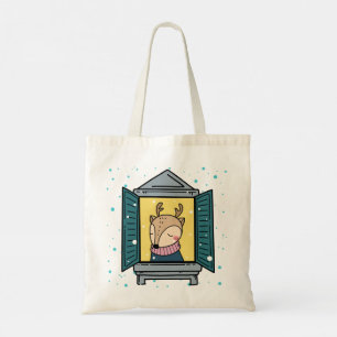 Reindeer At The Window Tote Bag