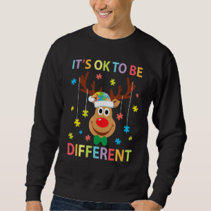 Reindeer Autism Chiristmas Costume It's Ok To Be D Sweatshirt