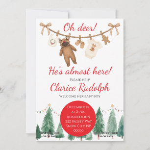Reindeer Baby Shower Invitation