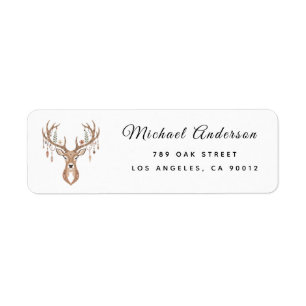 Reindeer Baby Shower Return Address Label